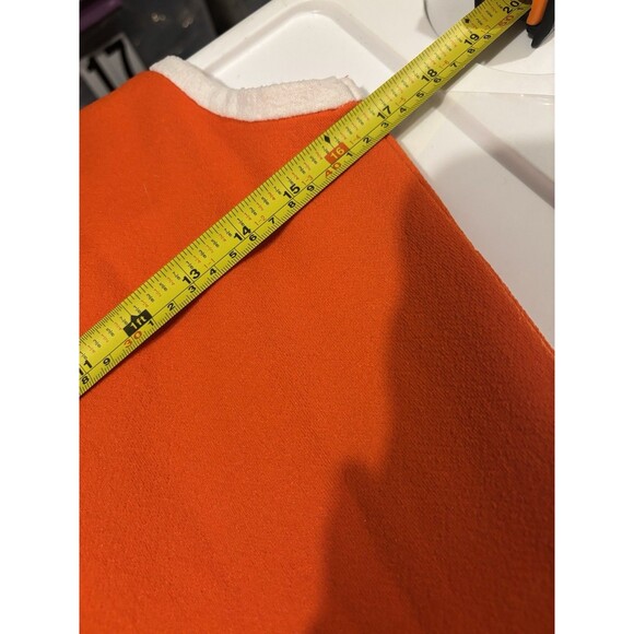 Vintage 1960's Orange MOD Sleeveless Maxi Dress M Accent Belt Groove MCM Retro - Picture 3 of 16